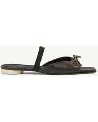MM6 by Maison Margiela - Bow-Detailed Leather Slingback Shoes - Lyst