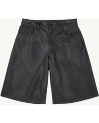 MM6 by Maison Margiela - Faux Leather Knee-Length Shorts - Lyst