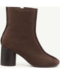 MM6 by Maison Margiela - Suede Anatomic Stitch Toe Ankle Boots - Lyst
