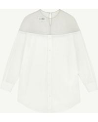 MM6 by Maison Margiela - High-Cut Cotton Poplin Shirt - Lyst