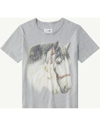 MM6 by Maison Margiela - Horse Portrait Print T-Shirt - Lyst