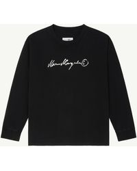 MM6 by Maison Margiela - Long-Sleeve Overdyed Handwritten-Print T-Shirt - Lyst