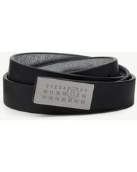 MM6 by Maison Margiela - Slim Numeric Buckle Leather Belt - Lyst