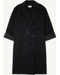MM6 by Maison Margiela - Cotton Twill Trench Coat - Lyst
