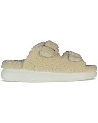 McQueen - Shearling-lined Slides - Lyst