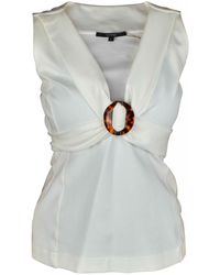 Gucci - Belted V-Neck Top - Lyst