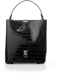 Moda In Pelle - Adriana Bag Black Patent Mocc Croc - Lyst
