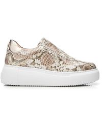 Moda In Pelle - Althea Natural - Gold Snake Print Leather - Lyst