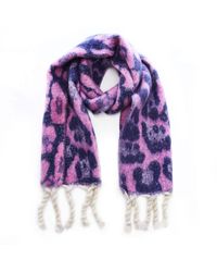 Moda In Pelle - Bella Scarf Pink Leopard Textile - Lyst