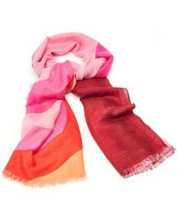 Moda In Pelle - Positano Scarf Pink-orange Textile - Lyst