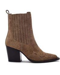 Moda In Pelle - Pavia Taupe Suede - Lyst