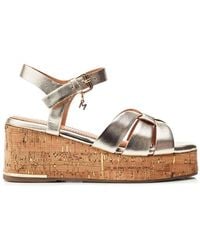 Moda In Pelle - Poppiee Champagne Gold Leather - Lyst