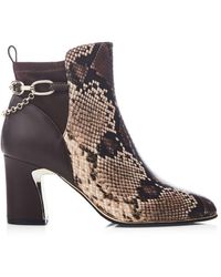 Moda In Pelle - Klarisa Brown Snake Print Leather - Lyst