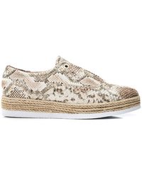Moda In Pelle - Felicie Natural - Gold Snake Print Leather - Lyst