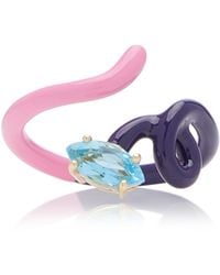 Bea Bongiasca - B 9k Yellow Gold Topaz Enameled Vine Ring - Lyst
