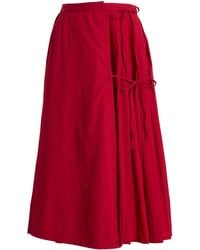 Marlies Grace - Exclusive Lou Lou Pleated Cotton Midi Skirt - Lyst