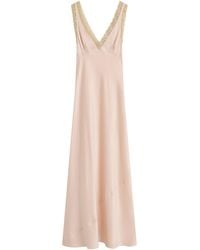 Posse - Blake Lace-Trimmed Silk Maxi Dress - Lyst