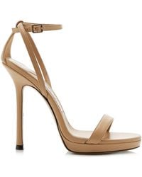 Jimmy Choo - Moza Leather Platform Sandals - Lyst