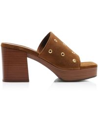 Gianvito Rossi - Grommet-embellished Suede Platform Sandals - Lyst