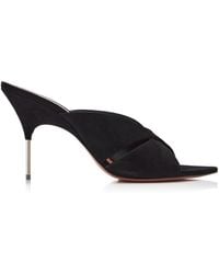 AMINA MUADDI - Samantha Sabot Sandals With Metallic Stiletto Heel - Lyst