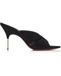 AMINA MUADDI - Samantha Sabot Sandals With Metallic Stiletto Heel - Lyst