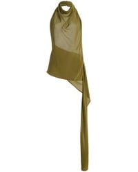 Sloan - Exclusive Semi-Sheer Scarf Chiffon Top - Lyst