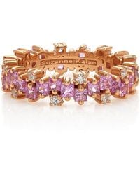 Suzanne Kalan - Mini Stacker 18K Rose Diamond And Sapphire Ring - Lyst