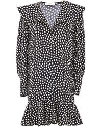 Chloé - Polka-Dot Silk Jacquard Mini Dress - Lyst