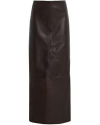 St. Agni - Exclusive Leather Maxi Column Skirt - Lyst