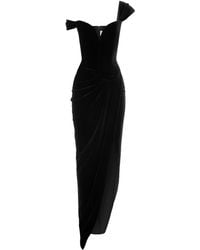 Alex Perry - Off-the-shoulder Velvet Corset Gown - Lyst
