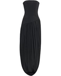 Ferragamo - Draped Jersey Midi Dress - Lyst
