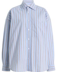 With Nothing Underneath - Exclusive The Weekend Striped Cotton Seersucker Shirt - Lyst