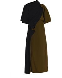 Bottega Veneta - Pierced Draped Crepe Midi Dress - Lyst