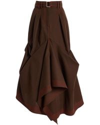 Christopher John Rogers - Gathered Crepe Maxi Skirt - Lyst