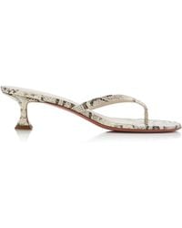 AMINA MUADDI - Juliette Snake-Effect Leather Sandals - Lyst