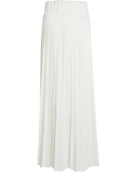 Ferragamo - Pleated Crepe Maxi Skirt - Lyst