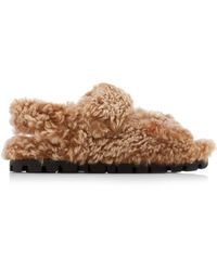 Miu Miu - Fluff Shearling Sandals - Lyst