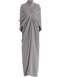 Brandon Maxwell - The Holden Draped Wool Turtleneck Midi Dress - Lyst