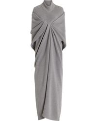 Brandon Maxwell - The Holden Draped Wool Turtleneck Midi Dress - Lyst