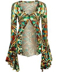 Siedres - Hailey Ruffled Kaleidoscope-print Knit Shirt - Lyst