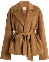 FAVORITE DAUGHTER - The Marina Faux Suede Wrap Coat - Lyst