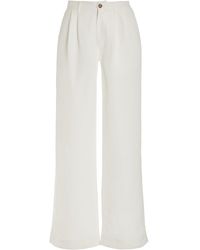 Onia - Air Pleated Linen Wide-leg Trousers - Lyst