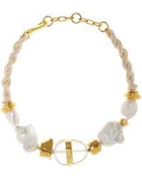 Lizzie Fortunato - Glass Beach Gold-plated Pearl, Opal, Silk Necklace - Lyst