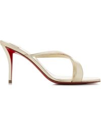 Christian Louboutin - Mulazee Cross 80Mm Leather Sandals - Lyst