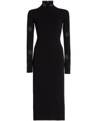 Prada - Cutout Jersey Midi Dress - Lyst