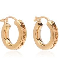 Versace - Small Greca Gold-plated Hoop Earrings - Lyst
