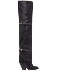 Isabel Marant - Lelodie Convertible Leather Over-the-knee Boots - Lyst