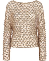 Ralph Lauren - Metallic Crocheted Top - Lyst