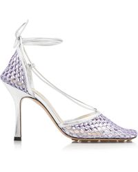 Bottega Veneta - Stretch Metallic Sandals - Lyst