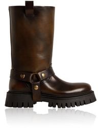 Golden Goose - Kurt Distressed Leather Boots - Lyst